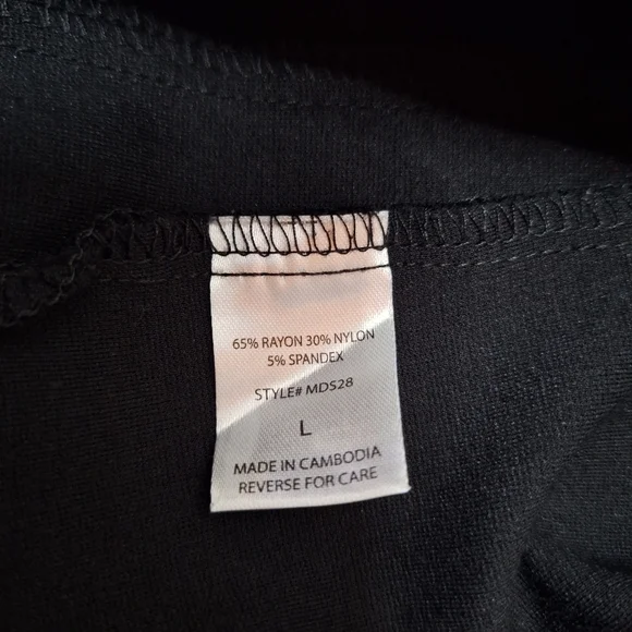 Dear Scarlett Pull On Black Stretch Trousers Lines Down Side With Ankle Slits - Picture 5 of 5